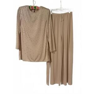 Vintage 70s Glitter Detail Nude Disco Suit